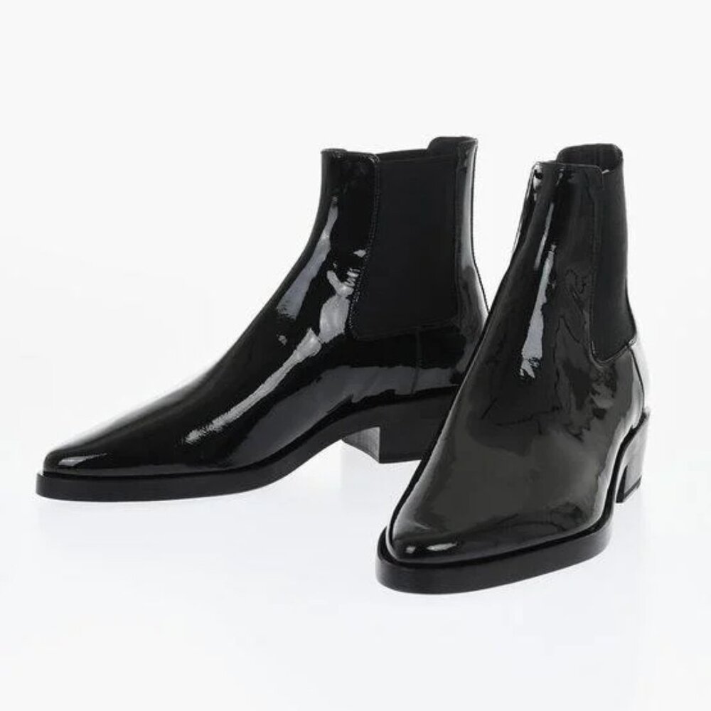 WORN ONCE Fear of God Black "Eternal" Cowboy Boots in Patent Leather EU 35 US 5